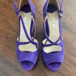 Boden Purple Wedge Sandals